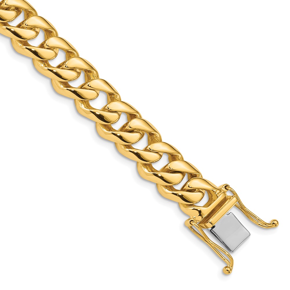 10k 9.6mm Hand-polished Rounded Curb Link Bracelet - Image 1