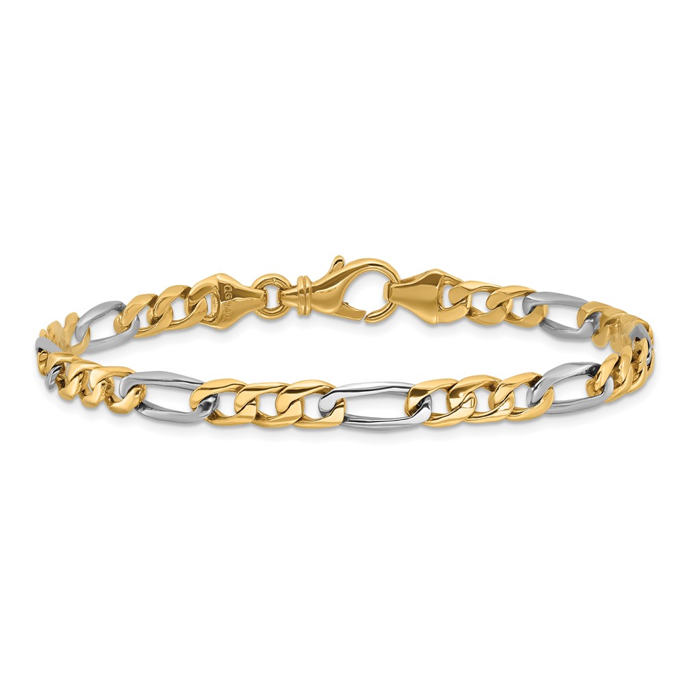 10k Two-tone 5.8mm Hand Polished Fancy Link Chain - Image 4