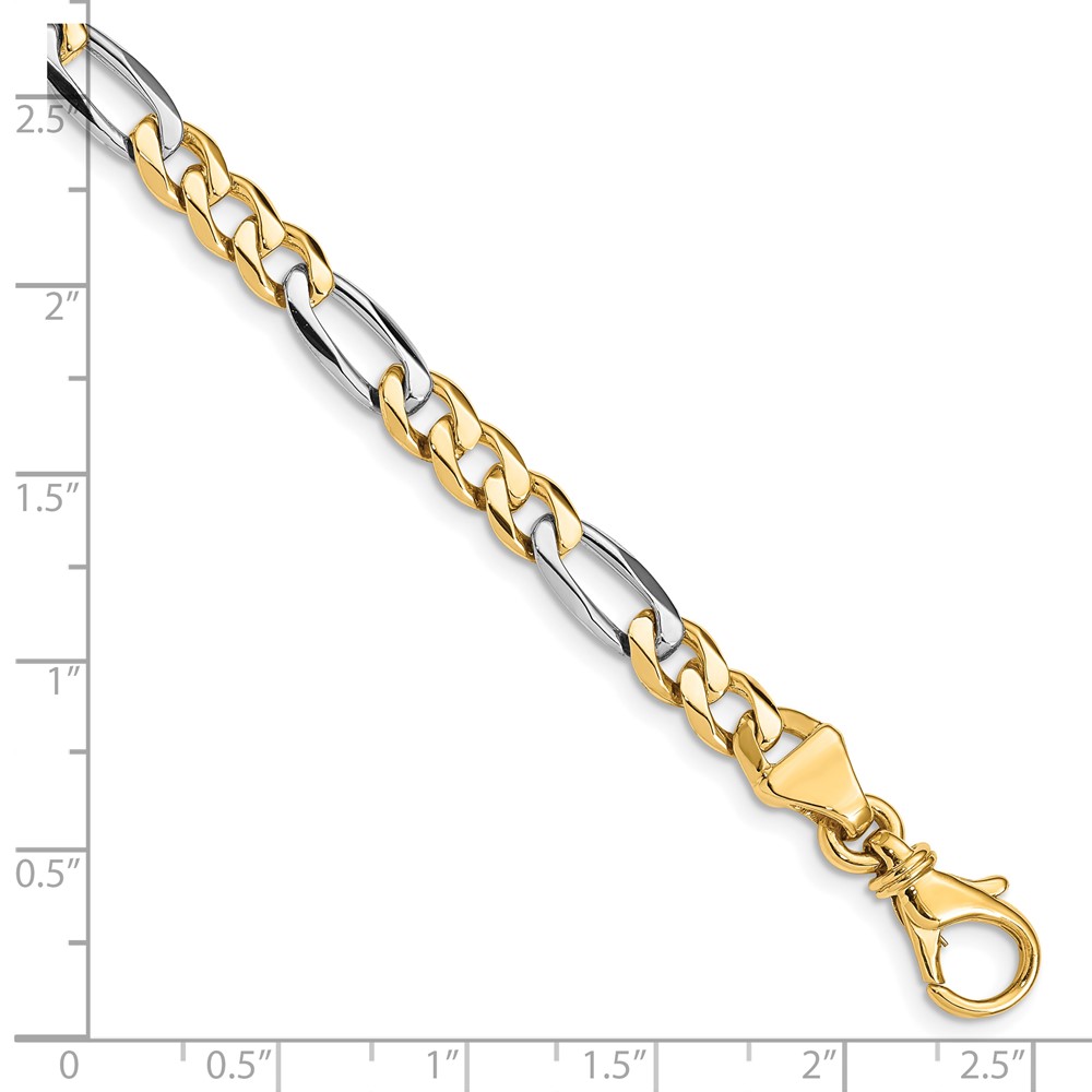 10k Two-tone 5.8mm Hand Polished Fancy Link Chain - Image 2