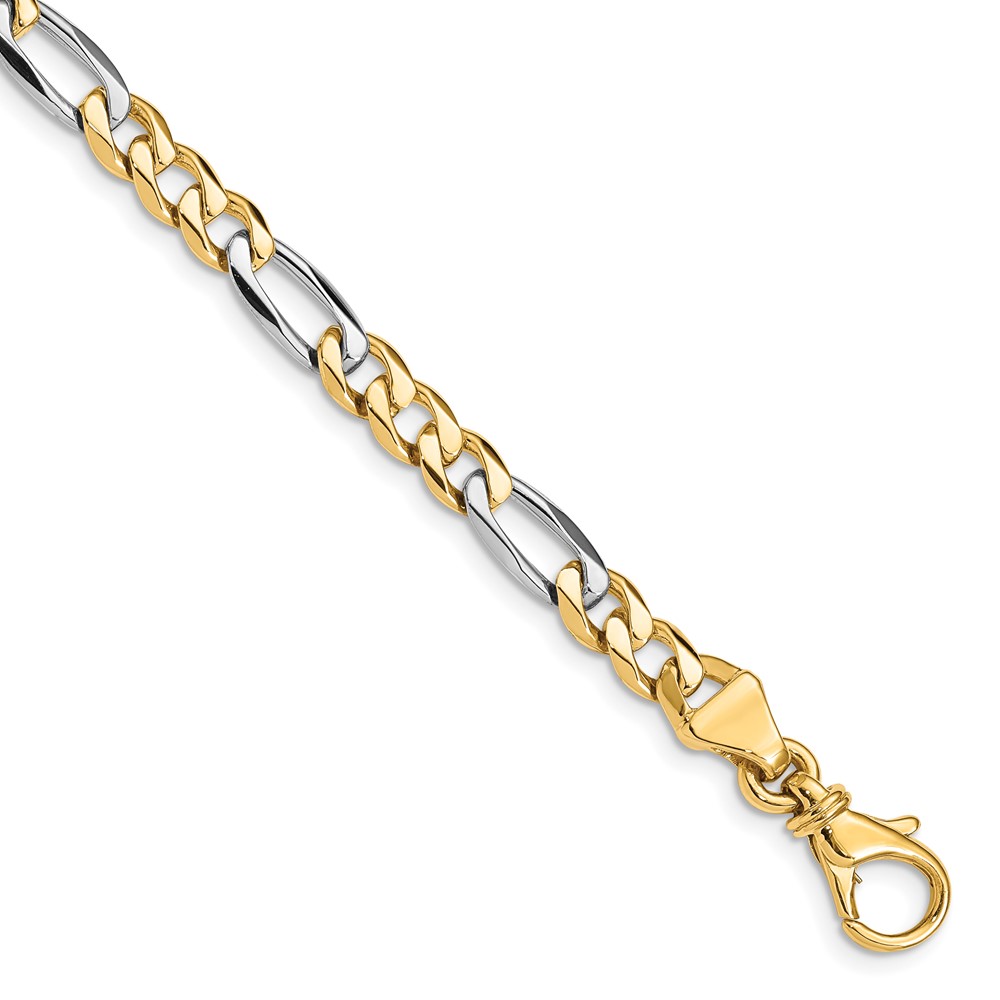 10k Two-tone 5.8mm Hand Polished Fancy Link Chain - Image 1
