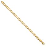 10k 5mm Hand-polished Figaro Link Bracelet - Image 3