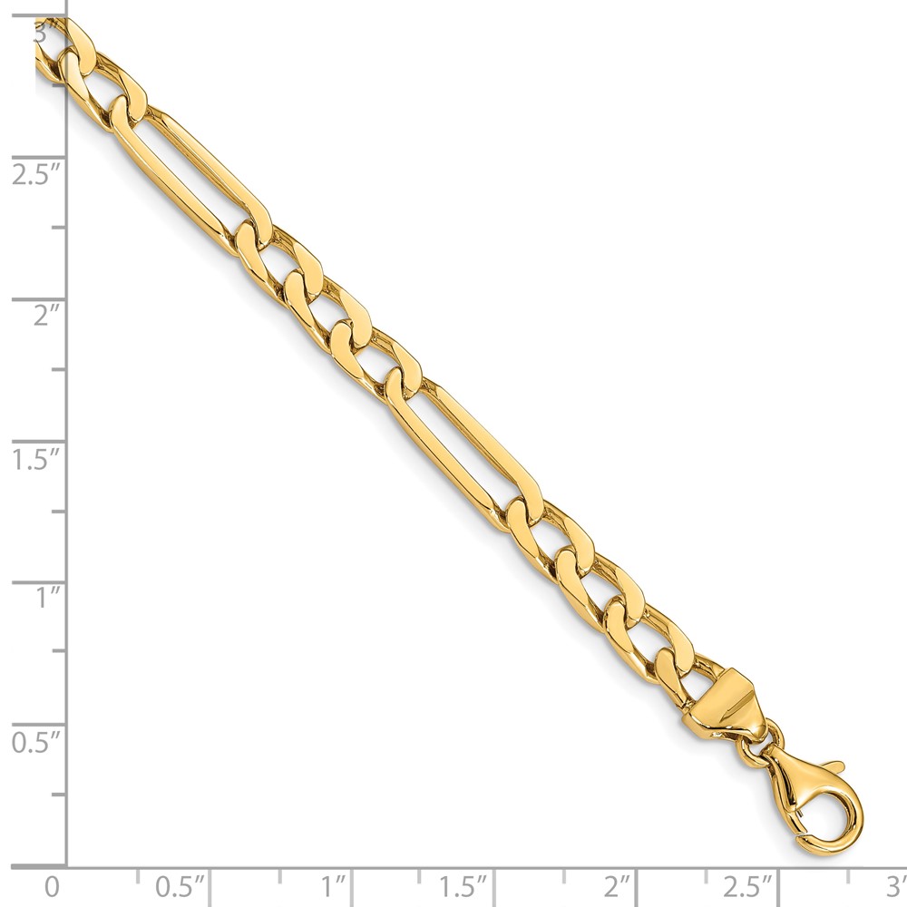 10k 5mm Hand-polished Figaro Link Bracelet - Image 2