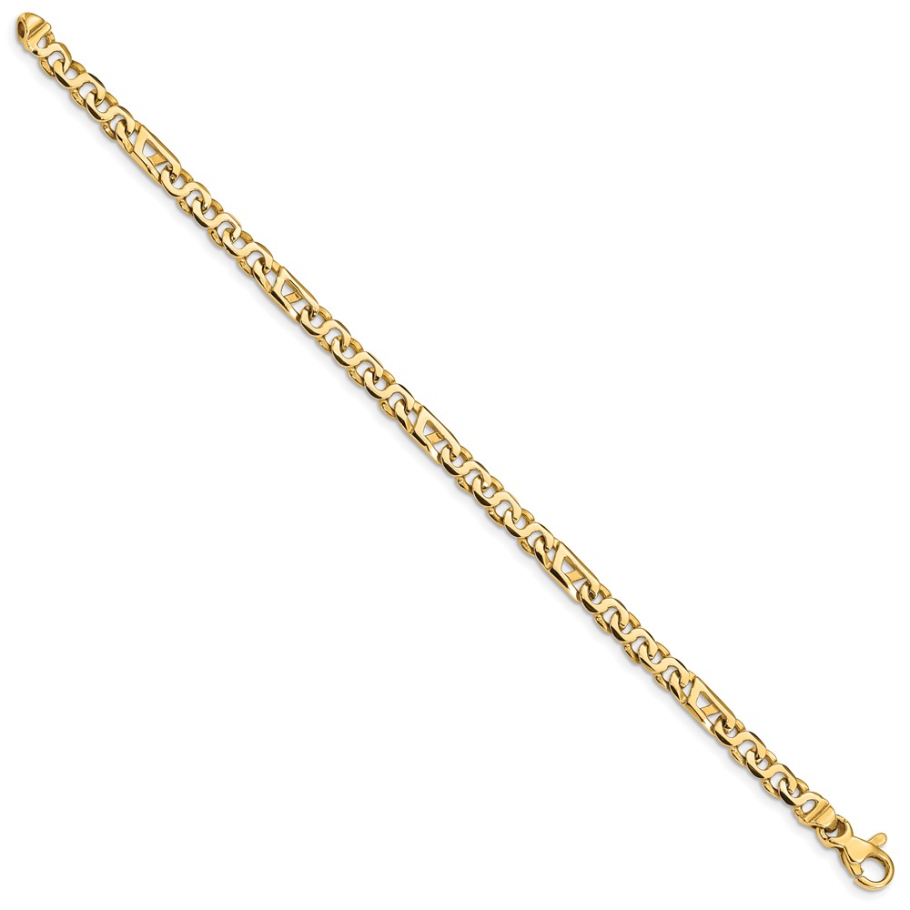 10k Hand Polished 4.3mm Fancy Link Bracelet - Image 3