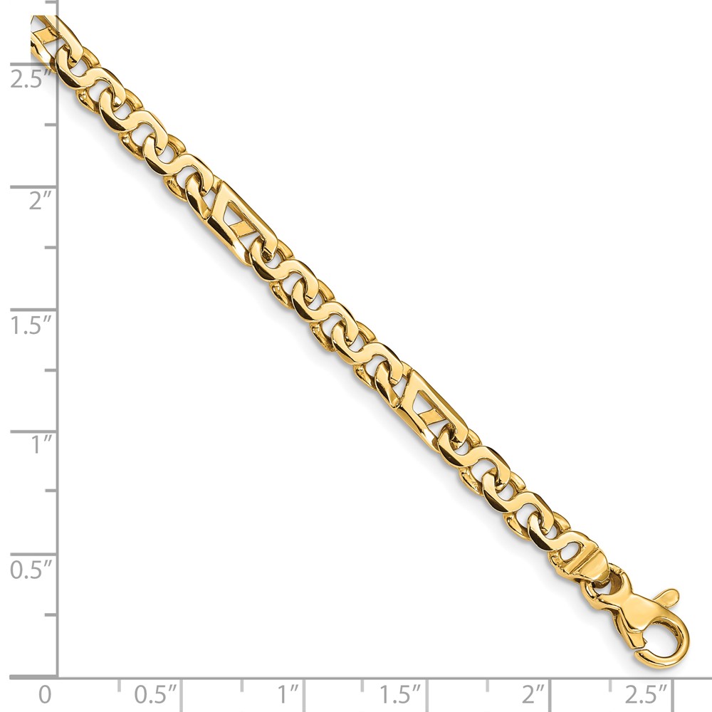 10k Hand Polished 4.3mm Fancy Link Bracelet - Image 2