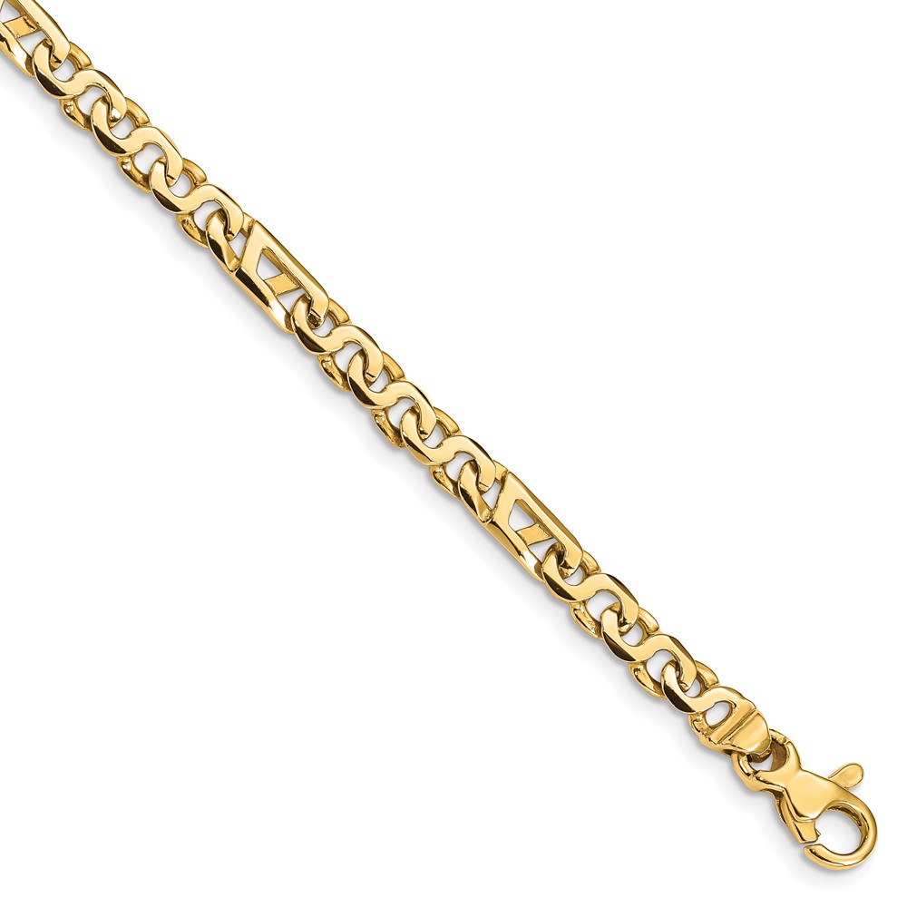 10k Hand Polished 4.3mm Fancy Link Bracelet - Image 1