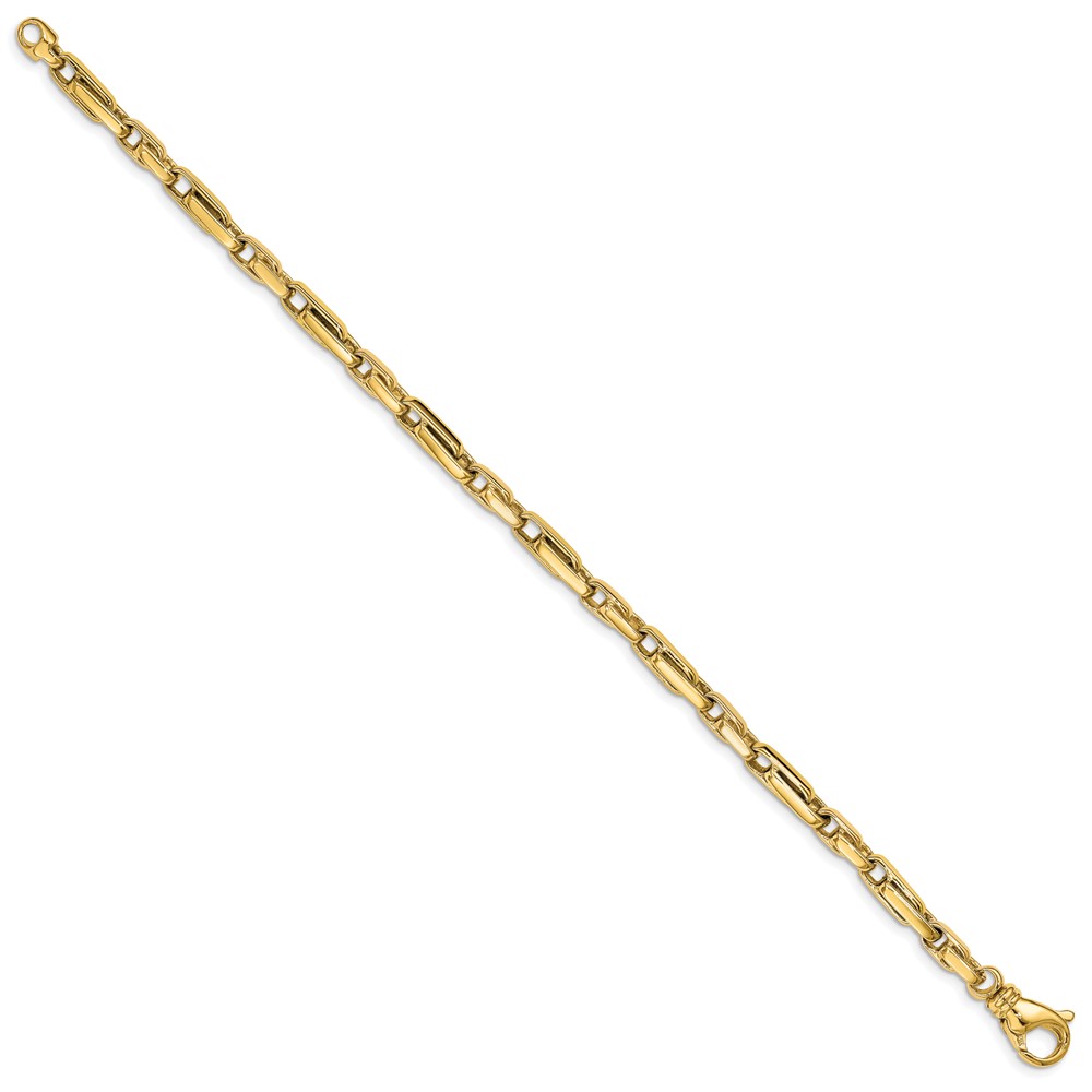 10k 5mm Hand-polished Fancy Link Bracelet - Image 3