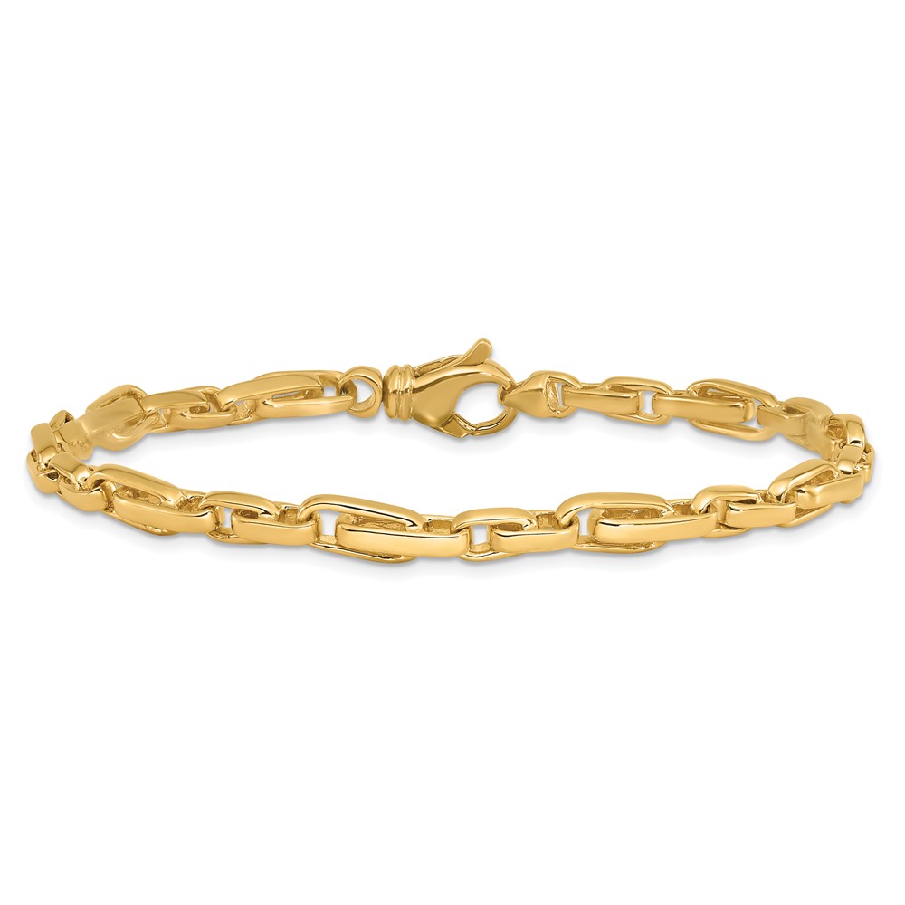10k 5mm Hand-polished Fancy Link Bracelet - Image 4