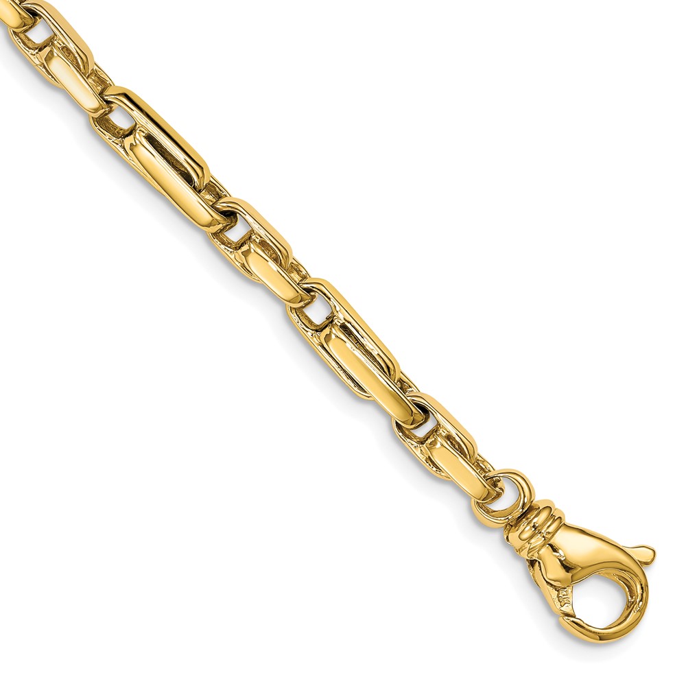 10k 5mm Hand-polished Fancy Link Bracelet - Image 1