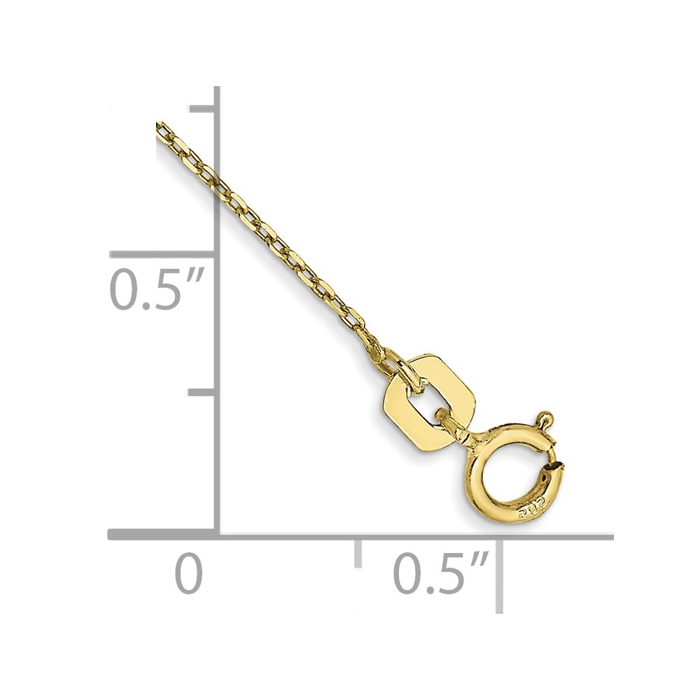 10k .8mm D/C Cable with Spring Ring Clasp Chain Anklet - Image 2