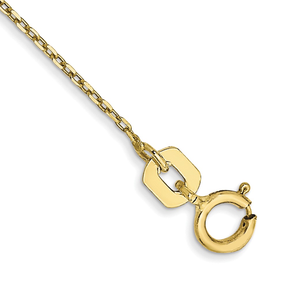 10k .8mm D/C Cable with Spring Ring Clasp Chain Anklet - Image 1
