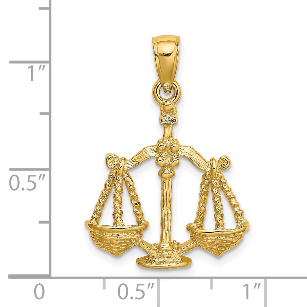 14k Large Libra Zodiac Charm - Image 3
