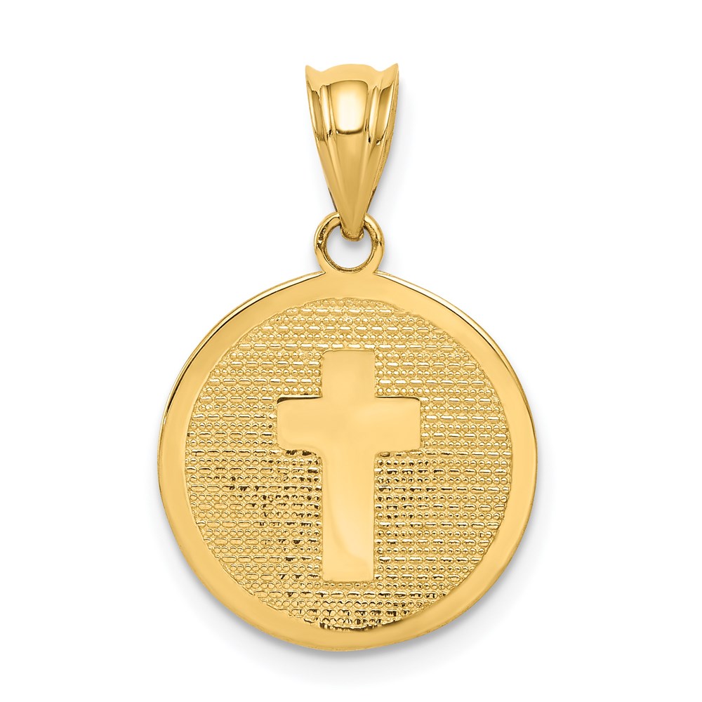 14k Reversible Cross and 1ST HOLY COMMUNION Charm - Image 1