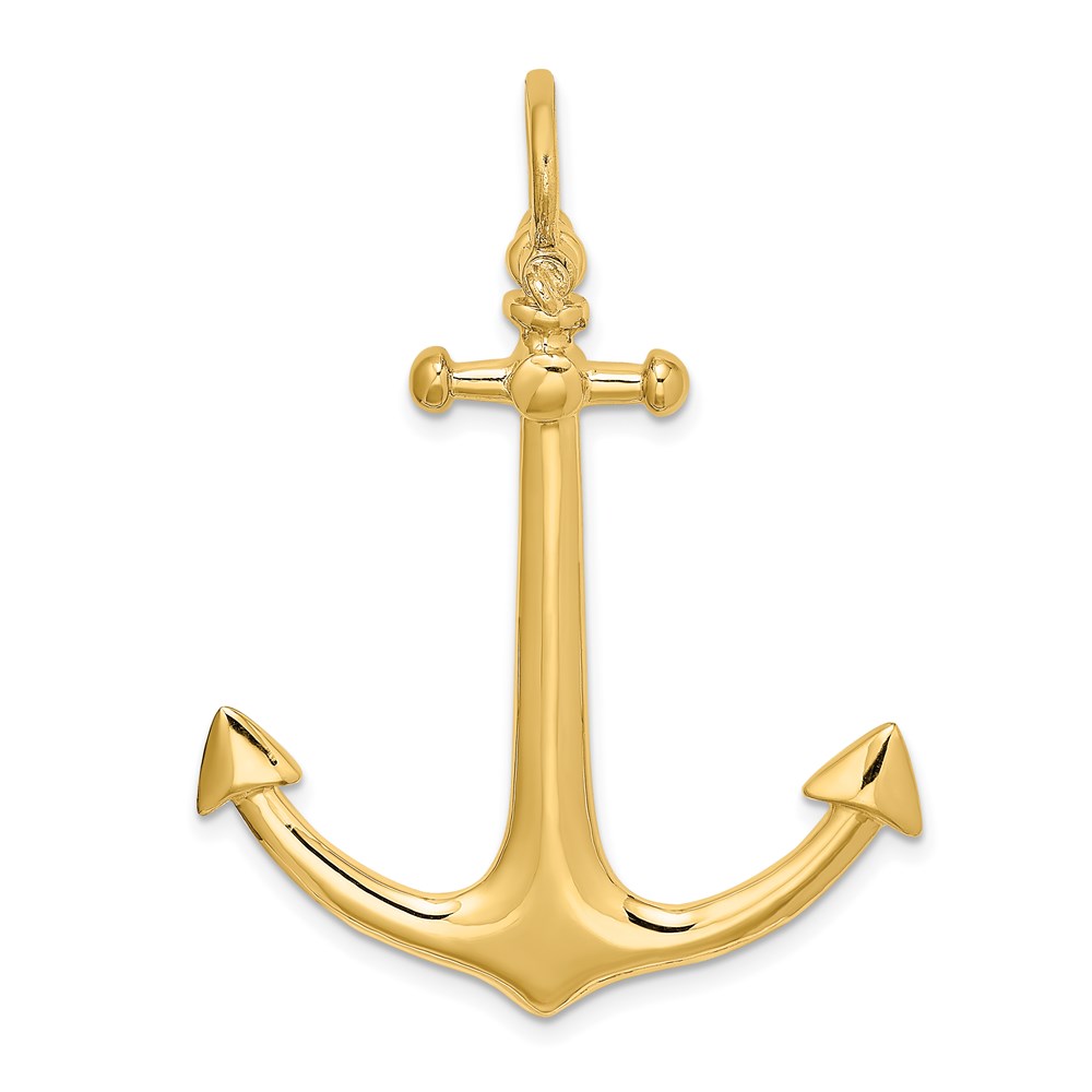 14K 3-D Large Anchor Charm - Image 1