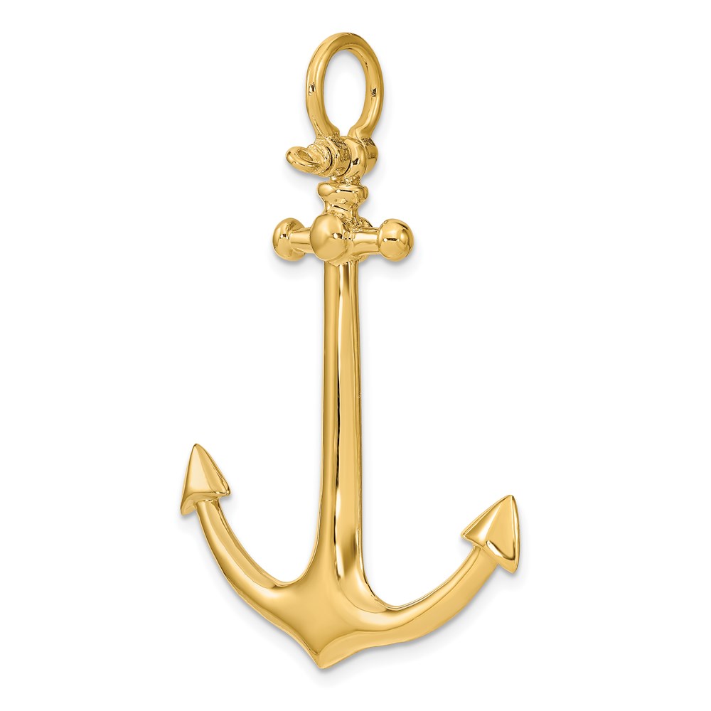 14K 3-D Large Anchor Charm - Image 5