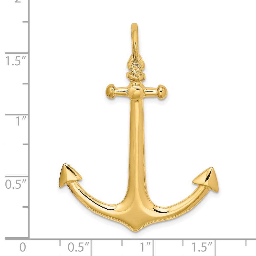 14K 3-D Large Anchor Charm - Image 3