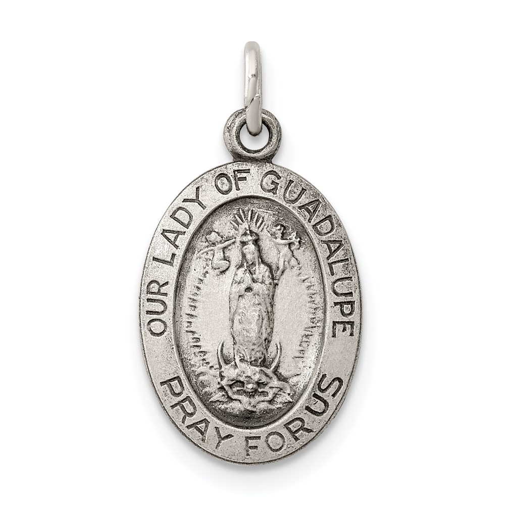 Sterling Silver Antiqued Our Lady of Guadalupe Medal - Image 1