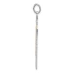 Sterling Silver Platinum-plated & Gold-tone Rosary on Cross Pendant - Image 2