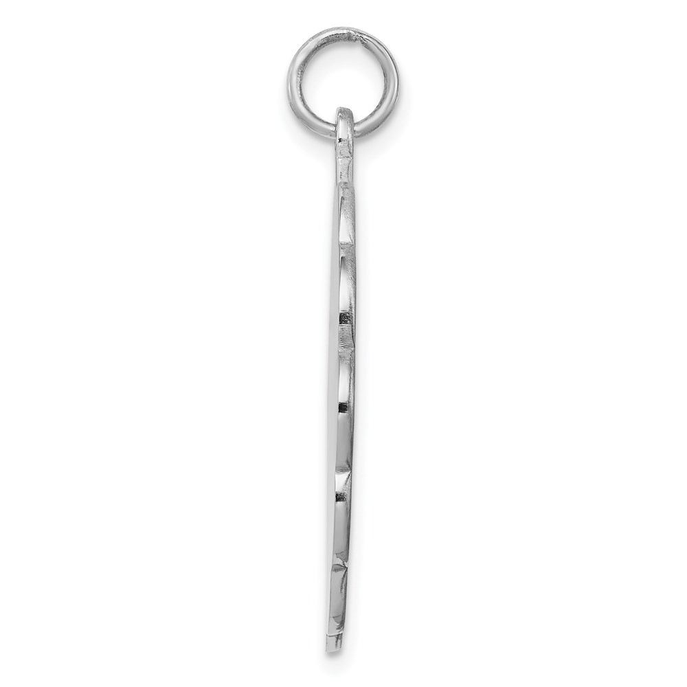 Sterling Silver Rh-plt Engraveable Polished Front/Satin Back Disc Charm - Image 2