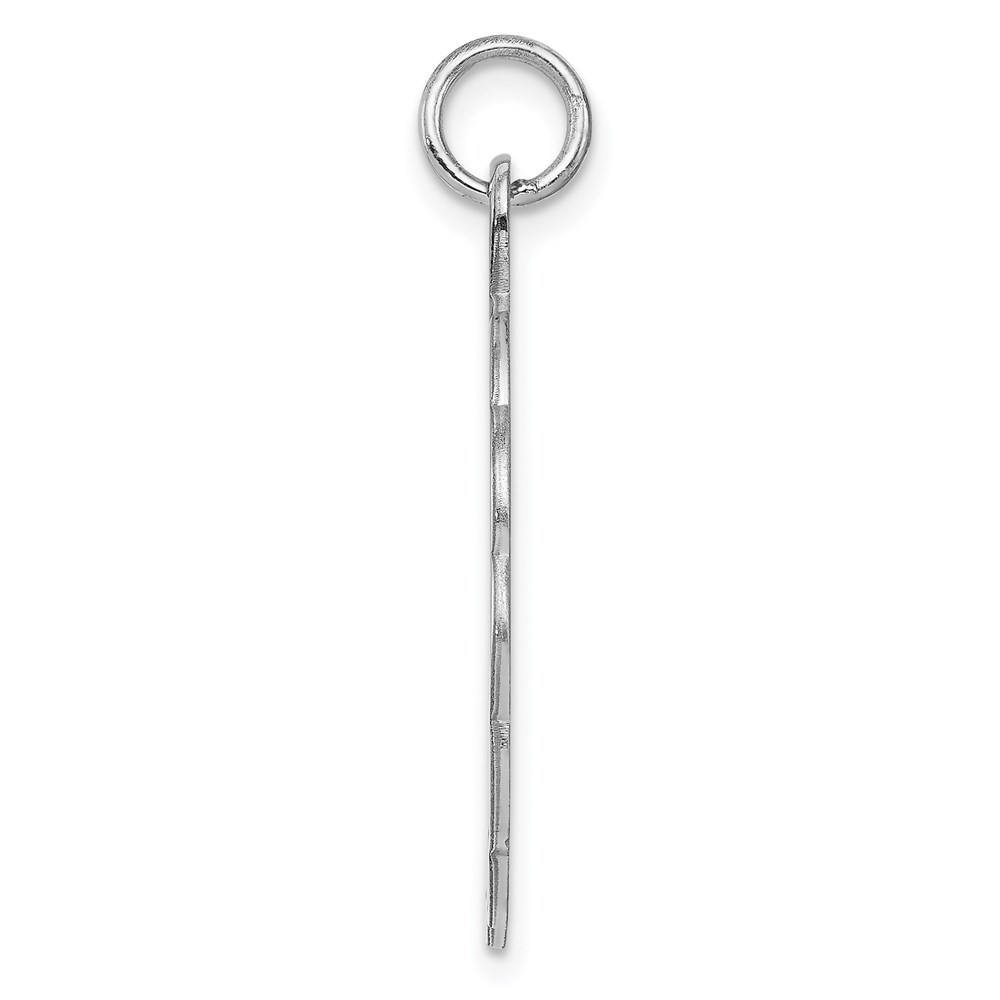 Sterling Silver Rh-plt Engraveable Polished Front/Satin Back Disc Charm - Image 2