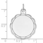 Sterling Silver Rh-plt Engraveable Polished Front/Satin Back Disc Charm - Image 3