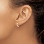 14k Rose Gold Round Hinged Hoop Earrings - Image 3