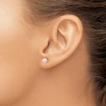 14k 5-6mm Purple Round Freshwater Cultured Pearl Stud Post Earrings - Image 3
