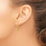 14k 6x4 Oval Bezel November/Citrine Leverback Earrings - Image 3