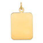 14k Plain Rectangular .018 Gauge Engravable 30x20mm Disc Charm
