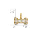 14K Polished CZ Dog Bone Pendant - Image 4