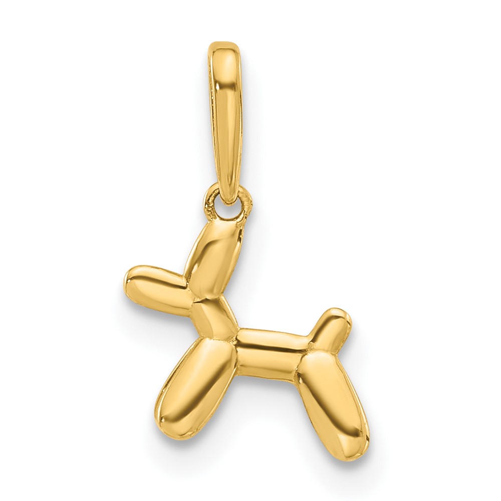 14K Polished 3D Balloon Puppy Pendant Charm - Image 1