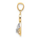 10k & Rhodium CZ Flip Flop Charm - Image 2