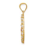10k Two-tone CZ Cross Pendant - Image 2