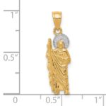 10K w/Rhodium Saint Jude Charm - Image 3