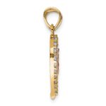10k Two-tone w/ White Rhodium CZ Religious Break-apart Heart Pendant - Image 2