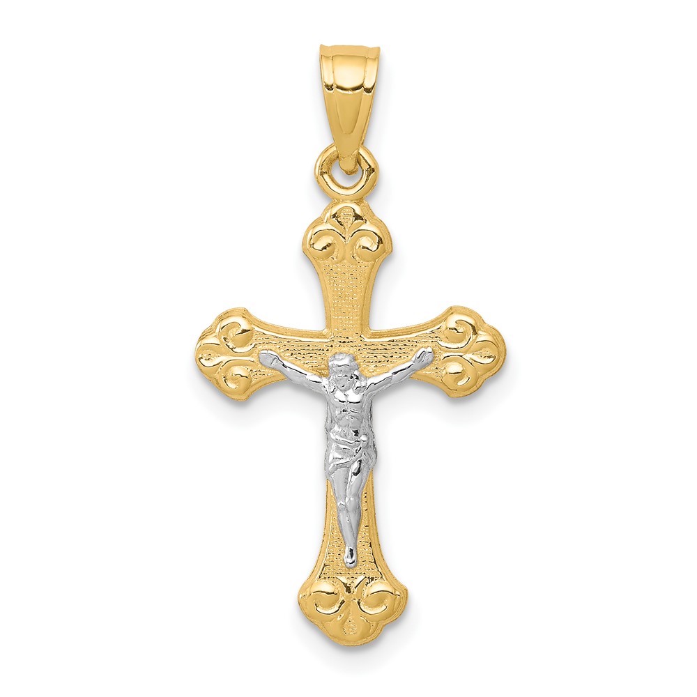 10C1068.jpg 10K w/Rhodium Crucifix Pendant - Image 1