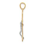 10K w/Rhodium Diamond-Cut Crucifix Pendant - Image 2