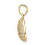 10K CZ Micro Pave Heart Pendant - Image 2