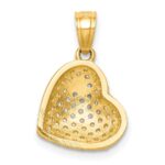 10K CZ Micro Pave Heart Pendant - Image 3