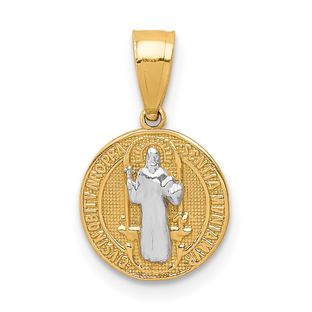 10C1452.jpg 10K W/Rhodium San Benito Medal Pendant - Image 1