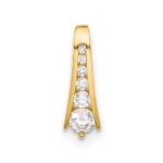 10K Polished CZ Fancy Chain Slide