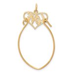 10K Polished Filigree LOVE Charm Holder - Image 4