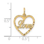 10K Polished LOVE Heart Pendant - Image 3