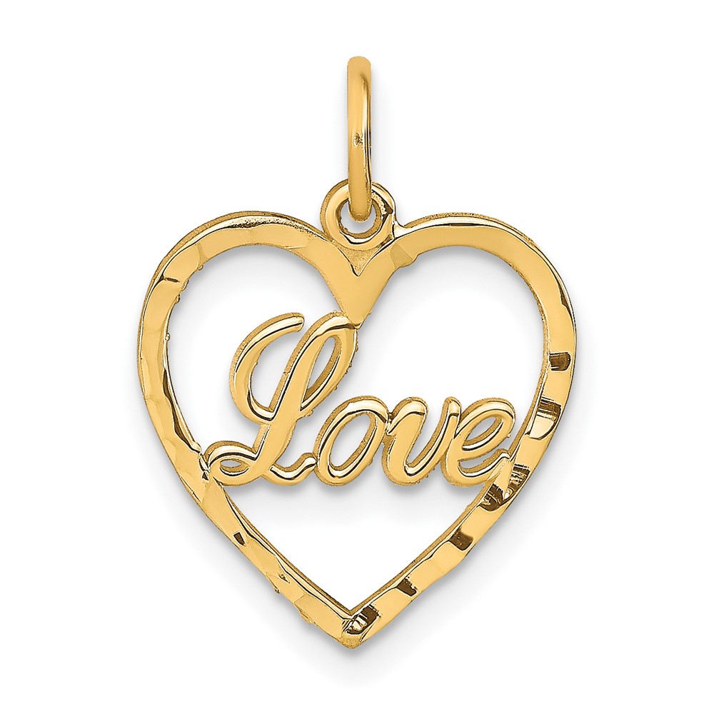 10C209.jpg 10K Polished LOVE Heart Pendant - Image 1