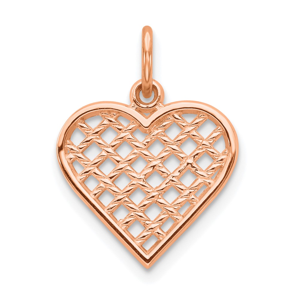 10C216R.jpg 10k Rose Gold Heart Charm - Image 1