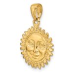 10k Solid Polished Reversible Sun Pendant - Image 4