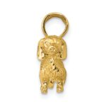 10k Solid Polished 3-Dimensional Wire Haired Dachshund Charm - Image 2