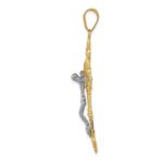 10k Two-tone INRI Fleur De Lis Crucifix Pendant - Image 2