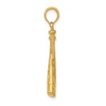 10K Polished Open-Backed Bats and Baseball Pendant - Image 2