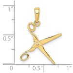 10k 3-D Moveable Scissors Pendant - Image 3