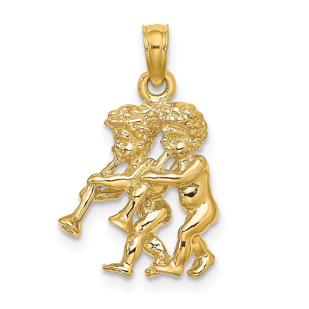 10C3145.jpg 10K 3-D Gemini Zodiac Pendant - Image 1